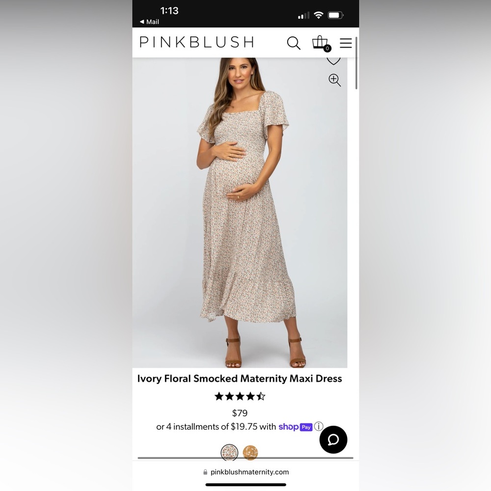 Pink Blush Floral Maternity Dress